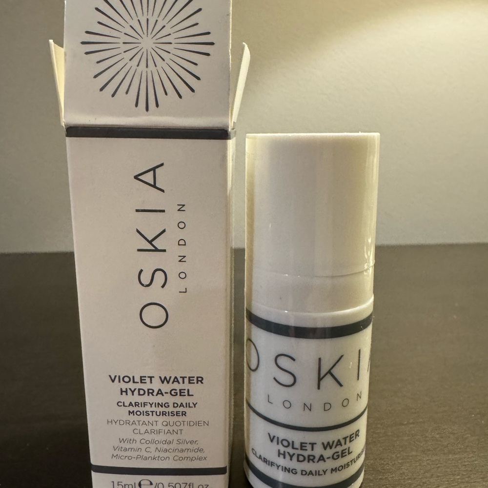 Oskia London Violet Water Hydra Gel Moisturizer 15 ml .5 oz Travel Size NIB